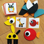 Guamino - montessori 3d wooden jigsaw puzzle set cartoon animal tangram learning educational wooden toy