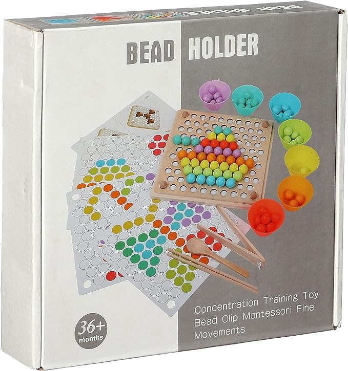 Wooden Beads Toy for Kids -  تصنيف الخرز بالملقاط