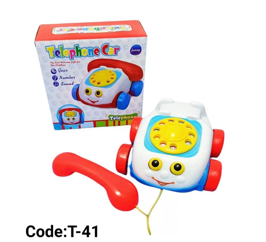 Baby telephone. Interactive educational push pull car baby toy
