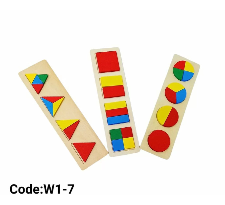 Small Wooden Fractions Puzzle