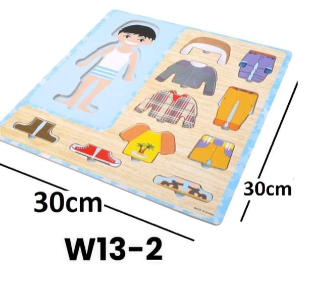 Boy and Girl Clothes wooden puzzle