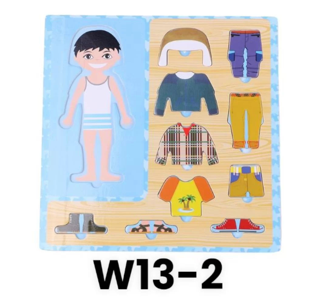 Boy and Girl Clothes wooden puzzle