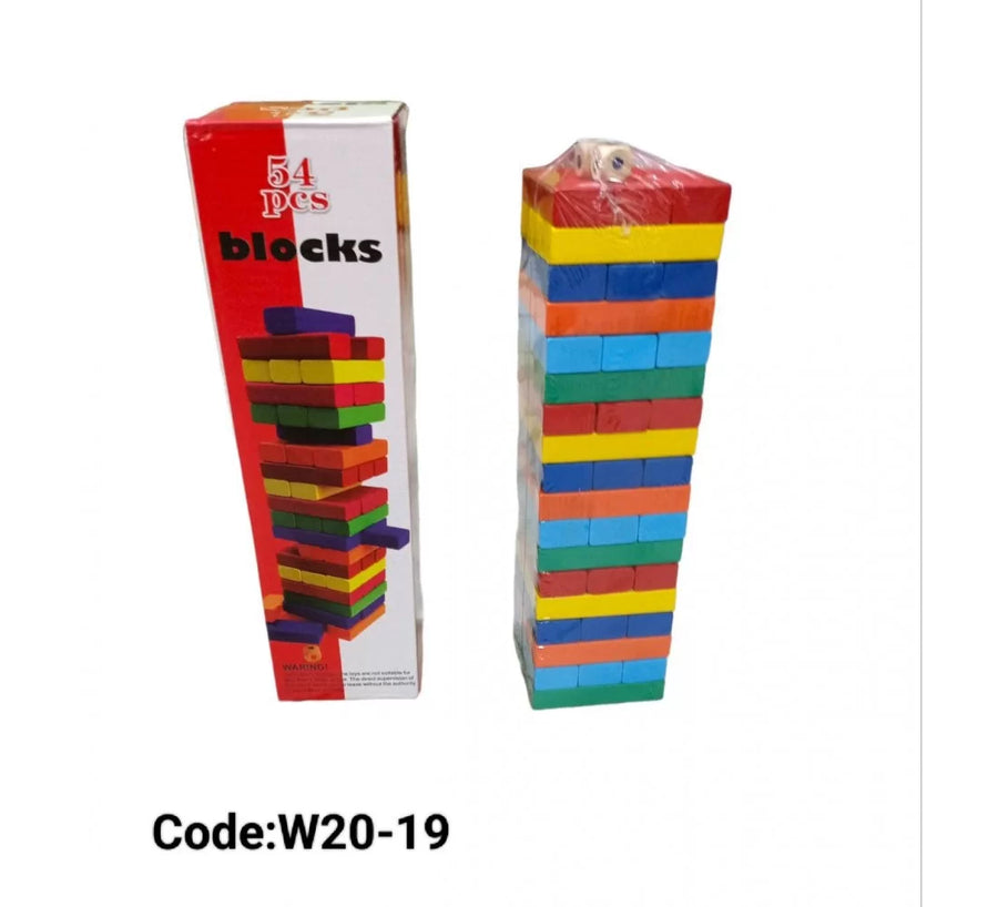 Jenga wooden blocks game 54 pieces