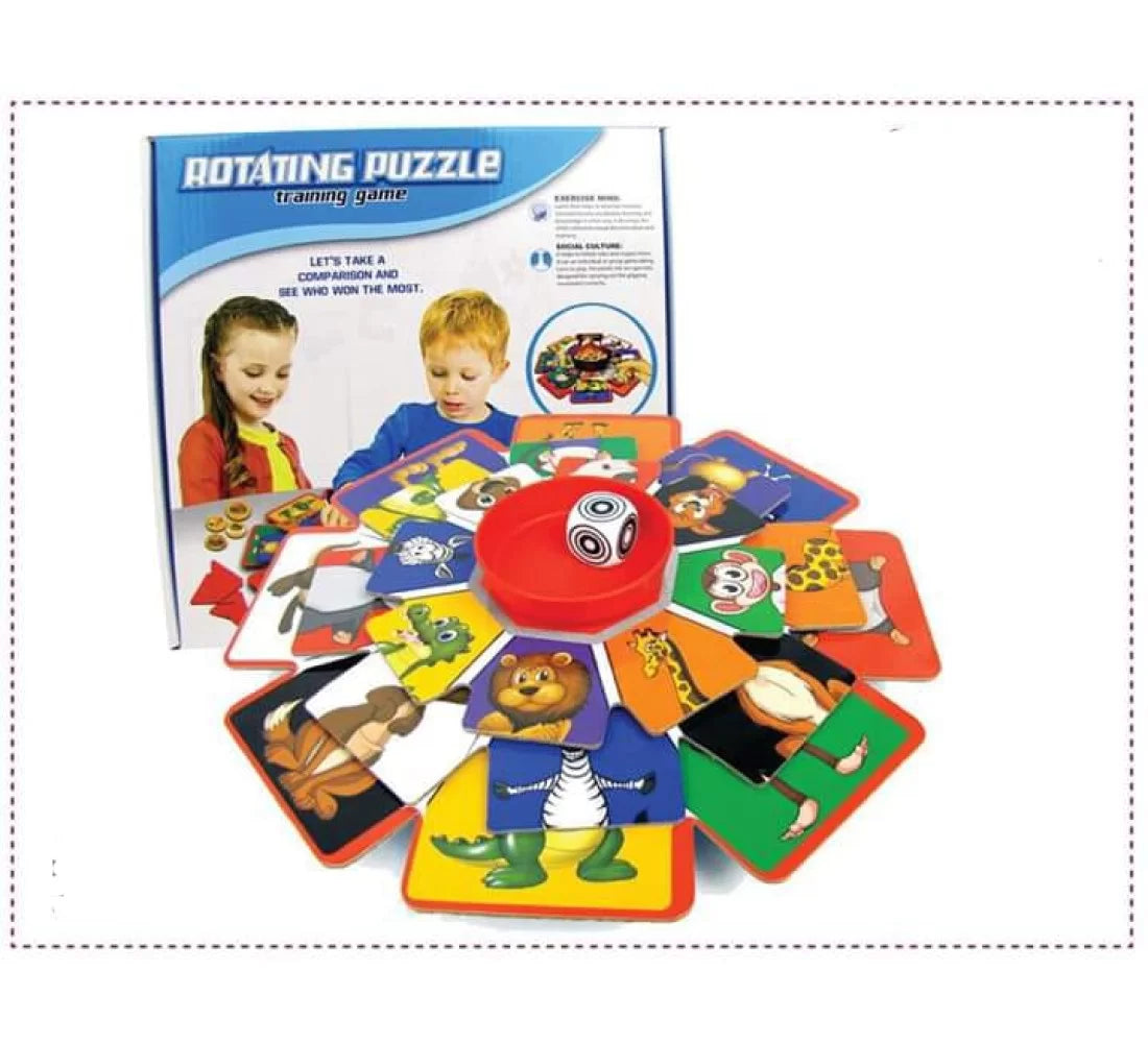 Rotating puzzle family board game