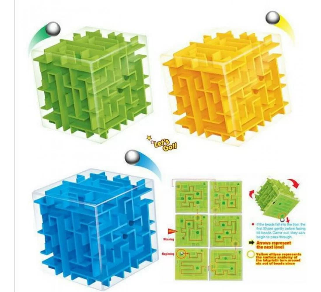 Plastic 3D Cube Maze Puzzle -