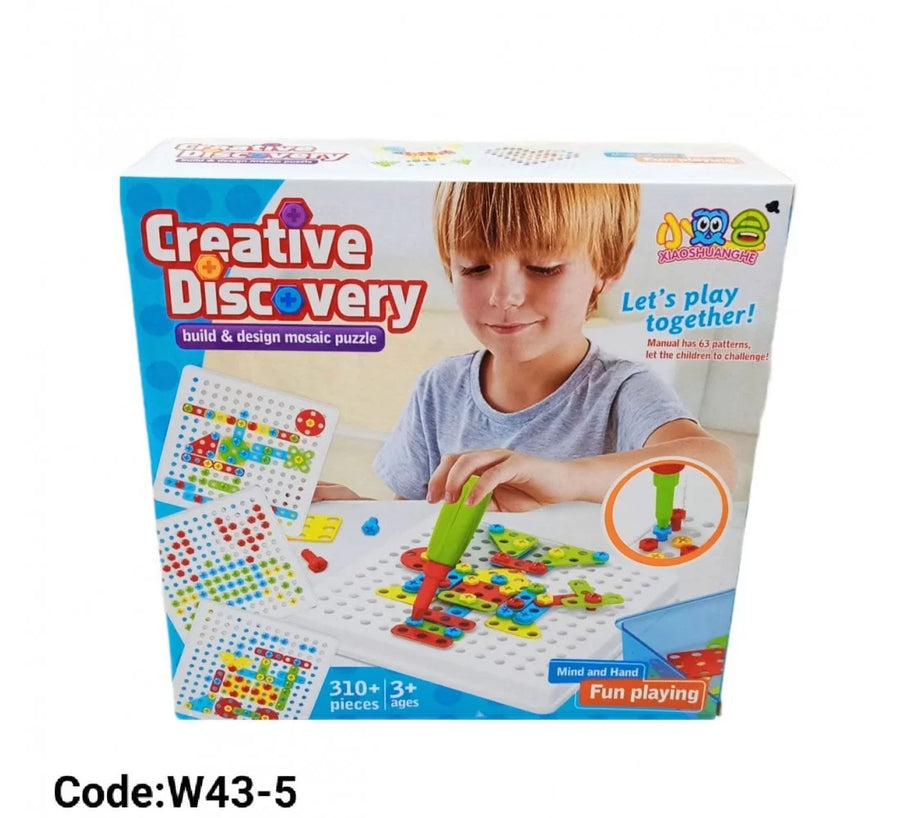 Creative Discovery Puzzle Set Of 310 Pieces - علبة دبابيس + مفك